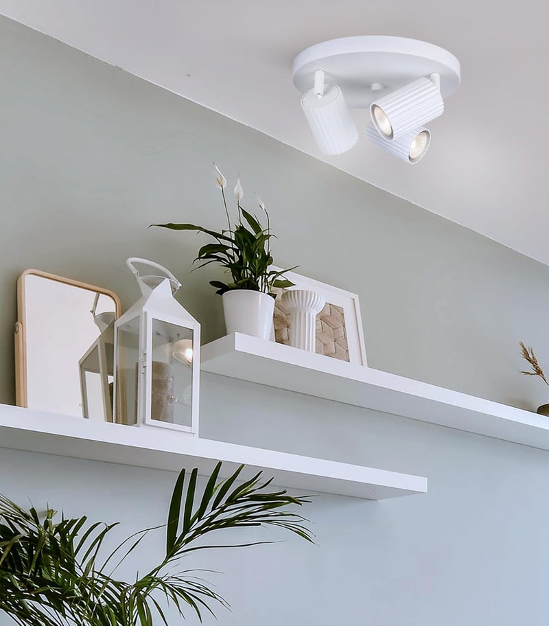 Canarm Rexton 3-Light Ceiling or Wall Track Light Matte White Adjustable Modern Fixture Easy Connect Installation 10 Inch Wide for Kitchen, Hallway or Living Room - Image 3